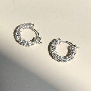 Premium silver pavé earrings